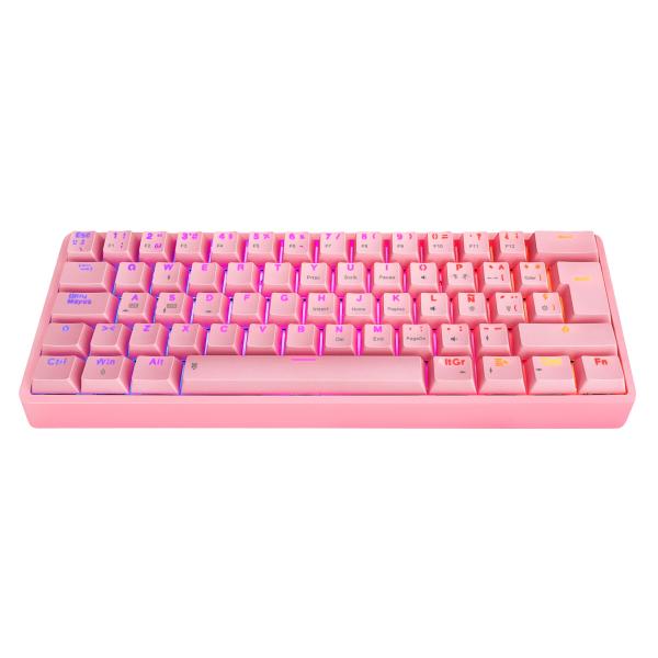 Teclado gaming Eagle Warrior KGY182U0001C mecánico 60% con iluminación RGB multicolor vista frontal