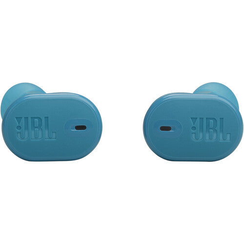 Estuche de carga JBL Tune Buds 2 abierto con audífonos en su interior