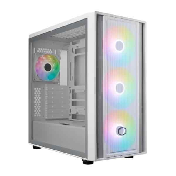 Case Cooler Master MasterBox 600 ATX vista frontal con 3 ventiladores