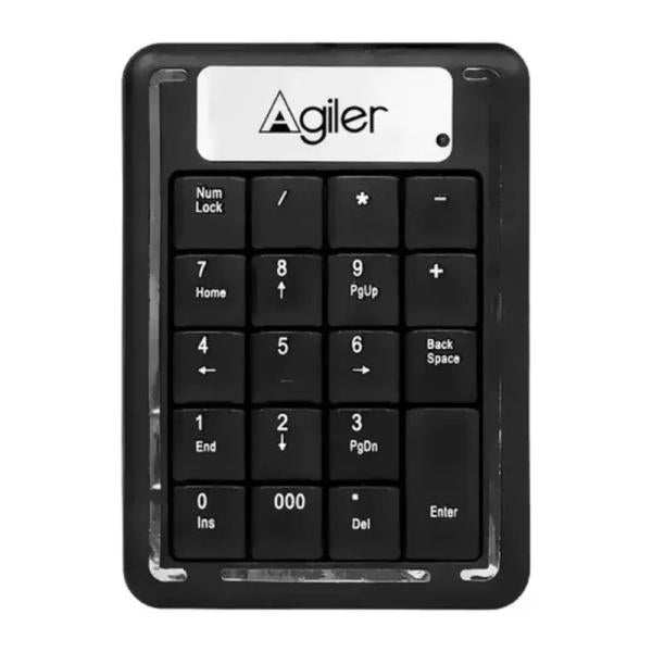 Teclado numérico Agiler AGI-9823 membrana alámbrico vista frontal completa