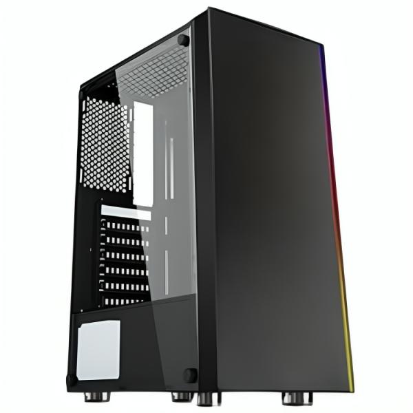 Case gaming Eagle Warrior CG11Q3RA001C ATX con panel RGB y vidrio templado vista frontal