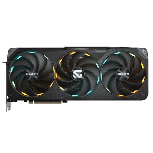 Tarjeta de video Gigabyte GeForce RTX 5080 Gaming OC 16GB vista frontal con disipadores de calor