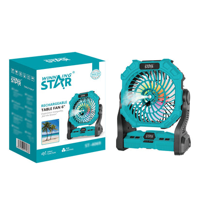 Winning Star Ventilador de Mesa Recargable 6W, ST-4069