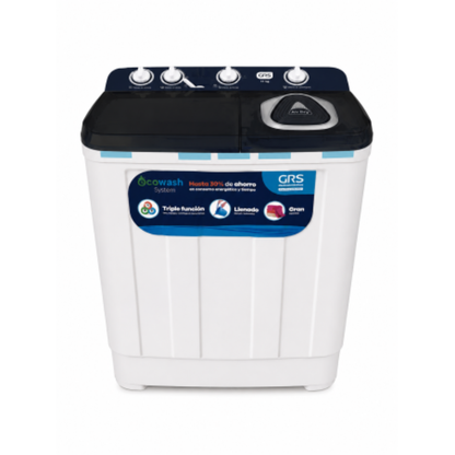 GRS Lavadora Semiautomática de Carga Superior 17 kg con Doble Tina, GLT17W