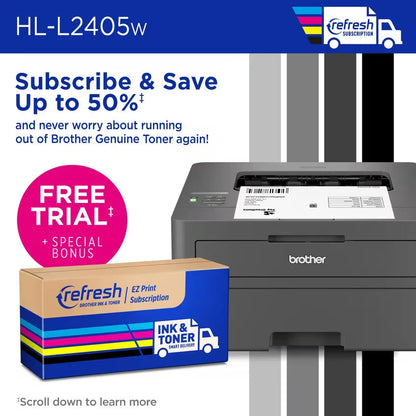 Impresora Láser Monocromática Brother HL-L2405W Wi-Fi Doble Banda y USB 2.0