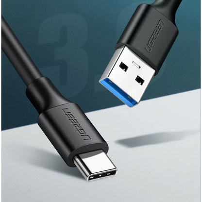 Conectores USB-A y USB-C del cable UGREEN US184 detalle macro