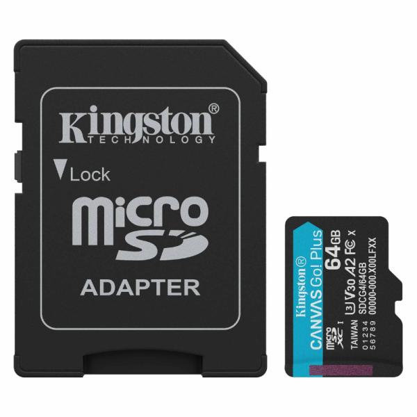 Memoria Micro SD Kingston 64GB SDCG4 empaque original fondo blanco