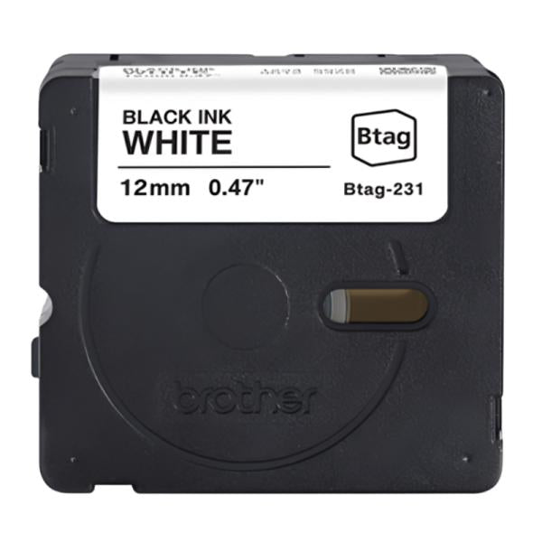 Cinta etiquetado Brother BTAG231 negro sobre blanco en empaque original