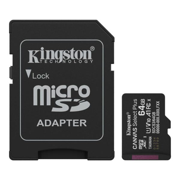 Memoria Micro SD Kingston 64GB Clase 10 UHS-I U1 empaque original