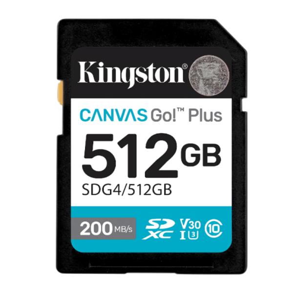 Memoria Micro SD Kingston 512GB SDCG4 color negro y turquesa vista frontal