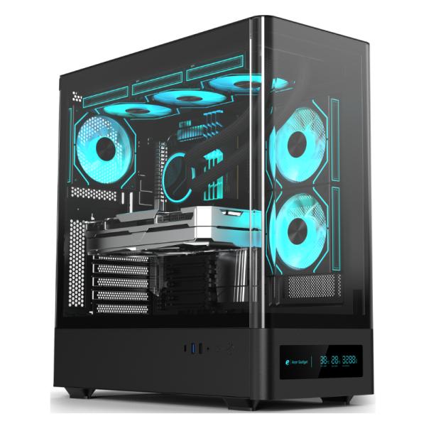 Eagle Warrior case CG01YKRA001C mid tower con vidrio templado y pantalla frontal de 7.2 pulgadas