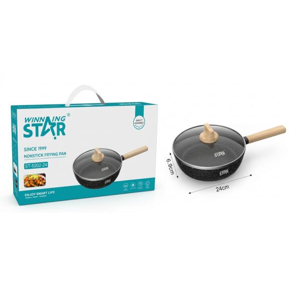 Sartén Antiadherente Winning Star ST-5202-24, Aluminio 24 cm