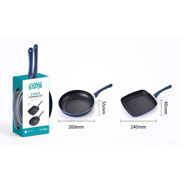 Set de Sartenes Winning Star ST-5222, Aluminio, 2 Piezas