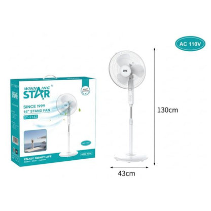 Ventilador de Pie 16" Winning Star ST-2142, 3 Velocidades