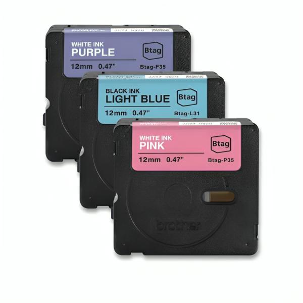 Pack de 3 cintas Brother BTAG3M02 multicolor para etiquetadora P-touch 12mm