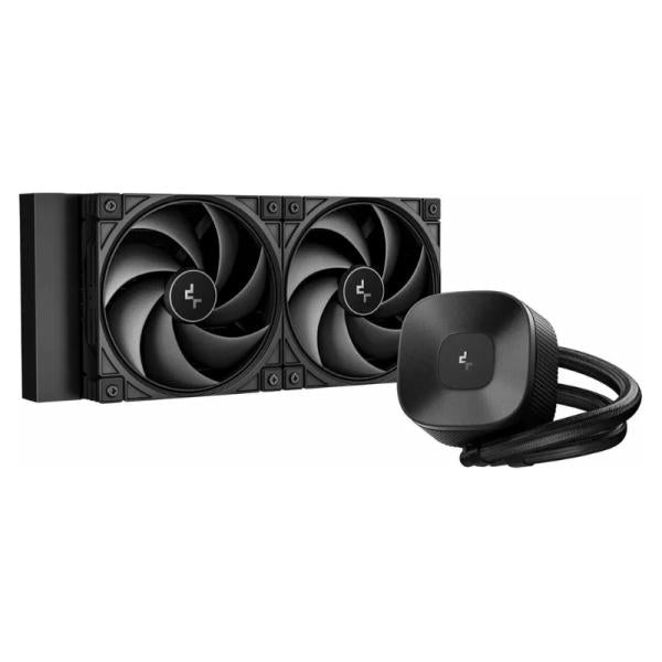 Sistema de enfriamiento líquido DEEPCOOL LE240 V2 ZERO DARK AIO con radiador 240mm negro vista frontal