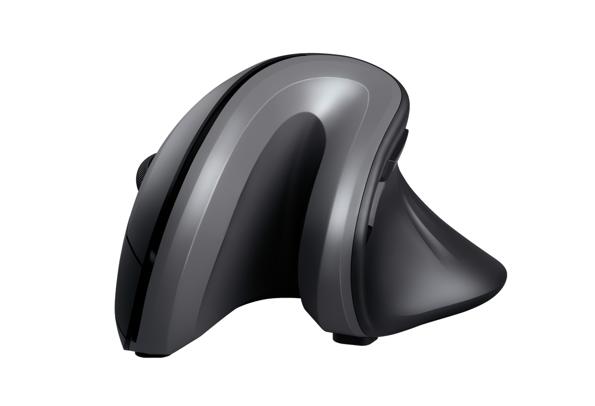 Mouse Trust Verro ergonómico vertical negro 23507 vista frontal completa