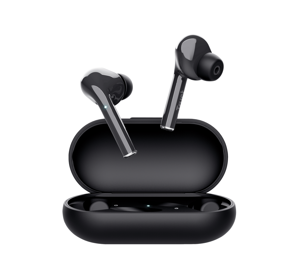 Audífonos Trust Nika Touch Bluetooth negros con estuche de carga