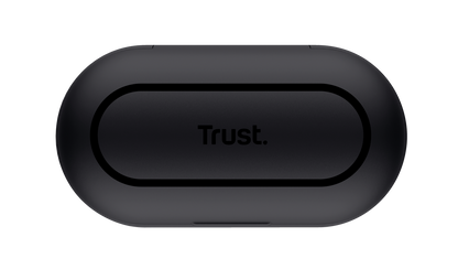 Audífonos Trust Nika Touch negros sobre fondo blanco vista completa