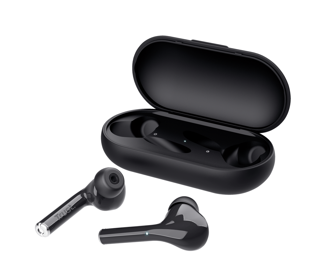 Controles táctiles de los audífonos Trust Nika Touch en primer plano