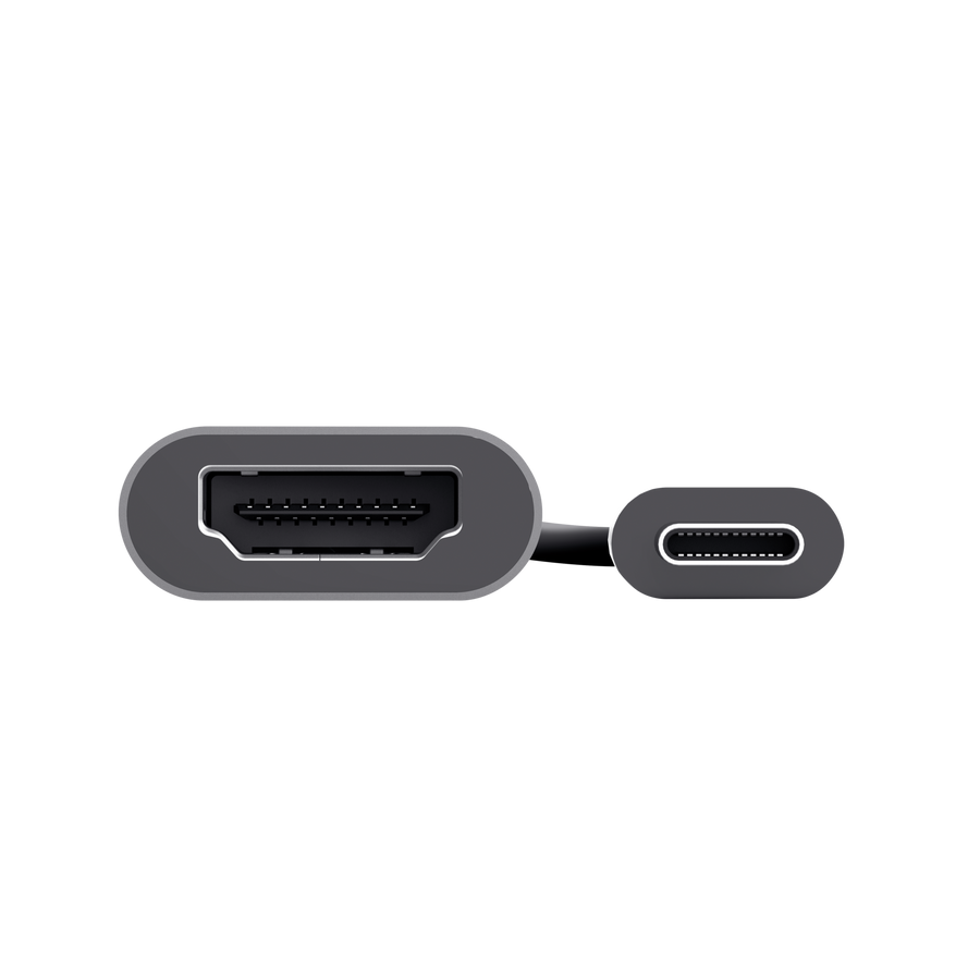 Adaptador Trust Dalyx 23774 conectado entre laptop y monitor 4K
