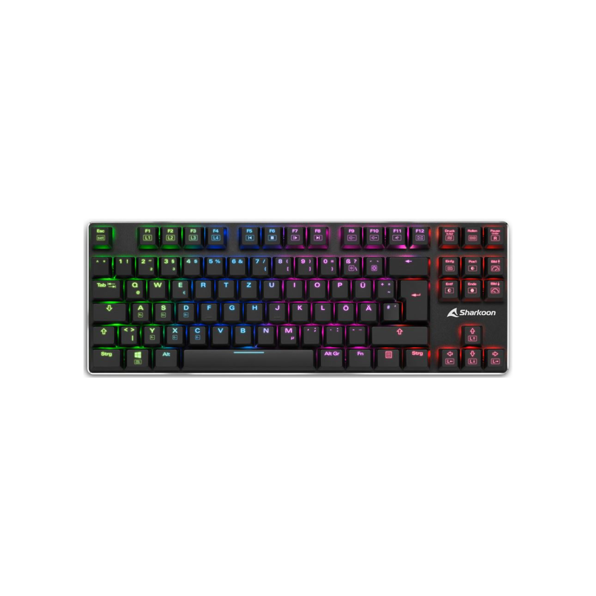 Teclado Gaming Sharkoon PureWriter TKL | Mecánico | RGB | USB | Switch Azul | Inglés