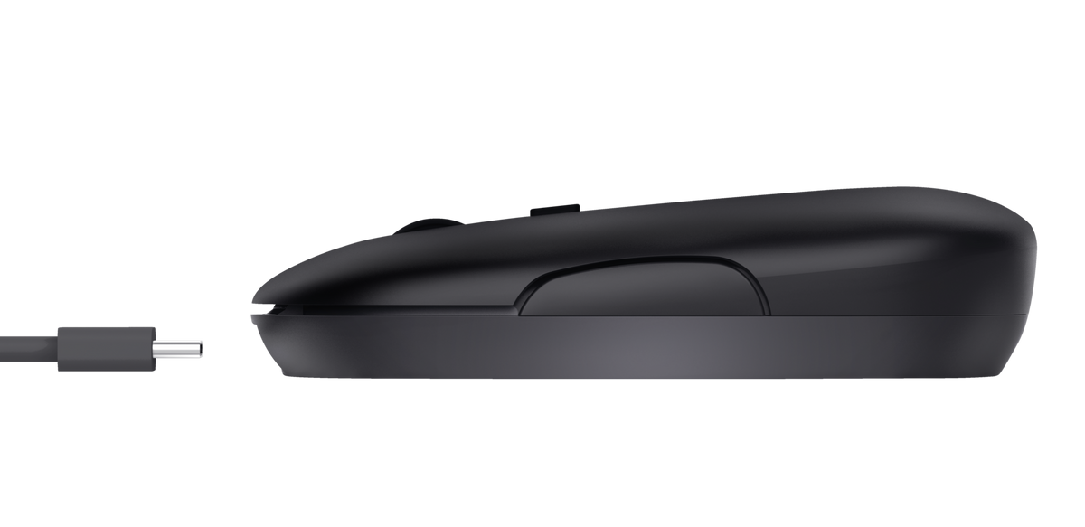 Mouse Trust Puck vista superior con botones silenciosos y rueda scroll