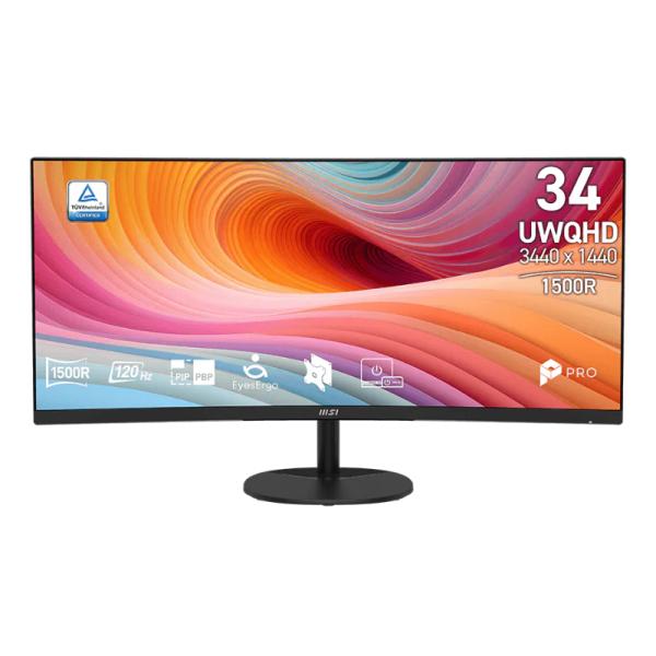 MONITOR MSI PRO MP341CQ E12 34 PULG CURVO 1500R 3440X1440 UWQHD 120 HZ PANEL VA AMD FREESYNC HDMI DISPLAYPORT 9S6-3PB2CT-082 NEGRO