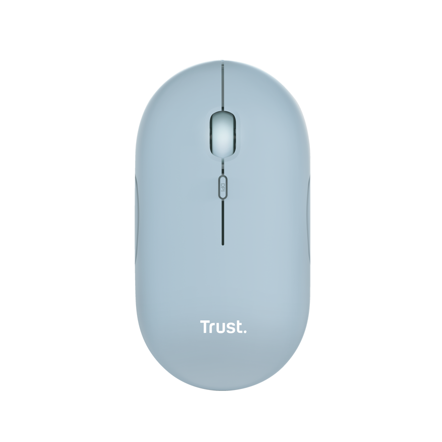 Mouse Trust Puck 24126 azul ultrafino inalámbrico vista frontal