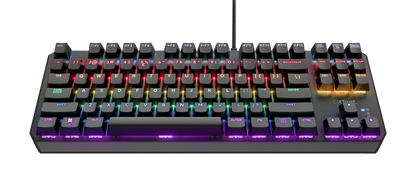 Teclado gaming Trust GXT 834 con iluminación LED rainbow en modo onda de colores