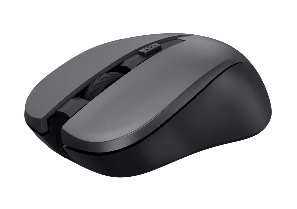 Vista trasera teclado Trust Trezo con patas ajustables y compartimento pilas