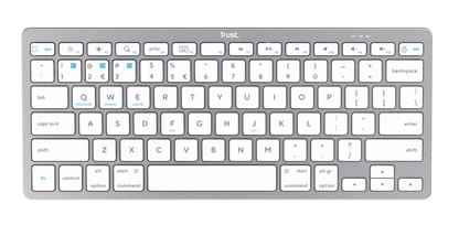 Teclado Trust Bluetooth 24654 inalámbrico ultrafino color plata con teclas en español
