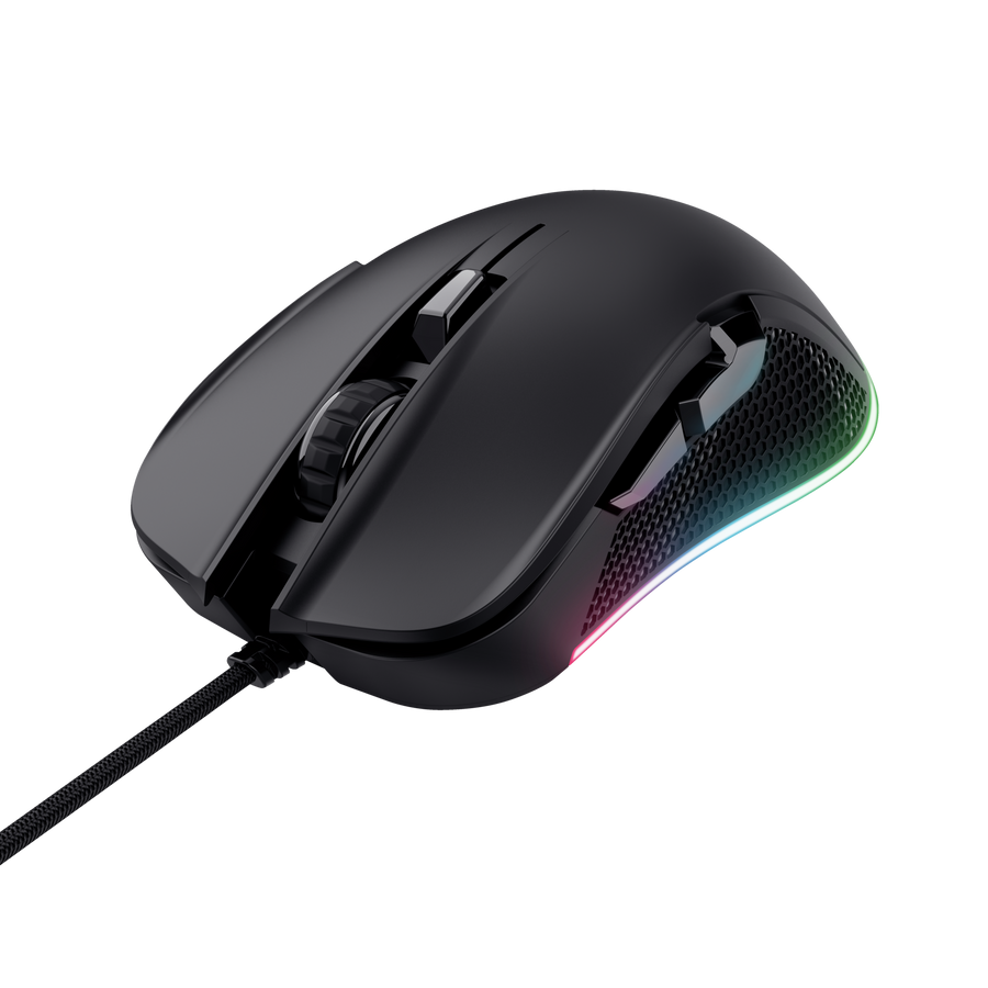 Detalle de los botones laterales del mouse gaming Trust GXT 922 Ybar
