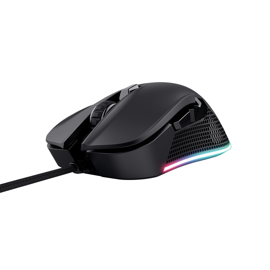 Mouse Trust GXT 922 Ybar vista inferior mostrando sensor óptico gaming
