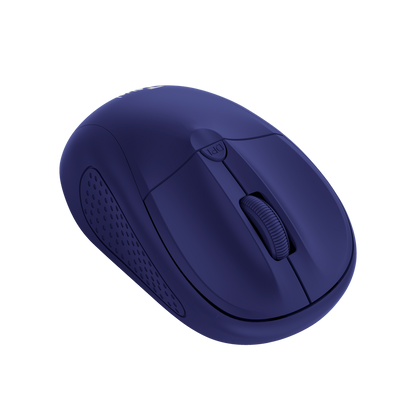 Mouse Trust 24796 azul vista superior con scroll y diseño ergonómico
