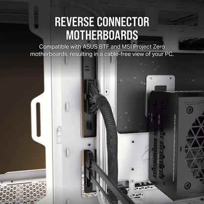 Case Corsair 2500D vista superior con opciones de montaje para ventiladores