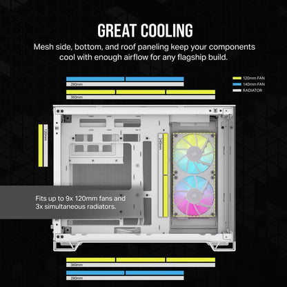 Corsair Case 2500X RGB Micro-ATX White, CC-9011268-WW