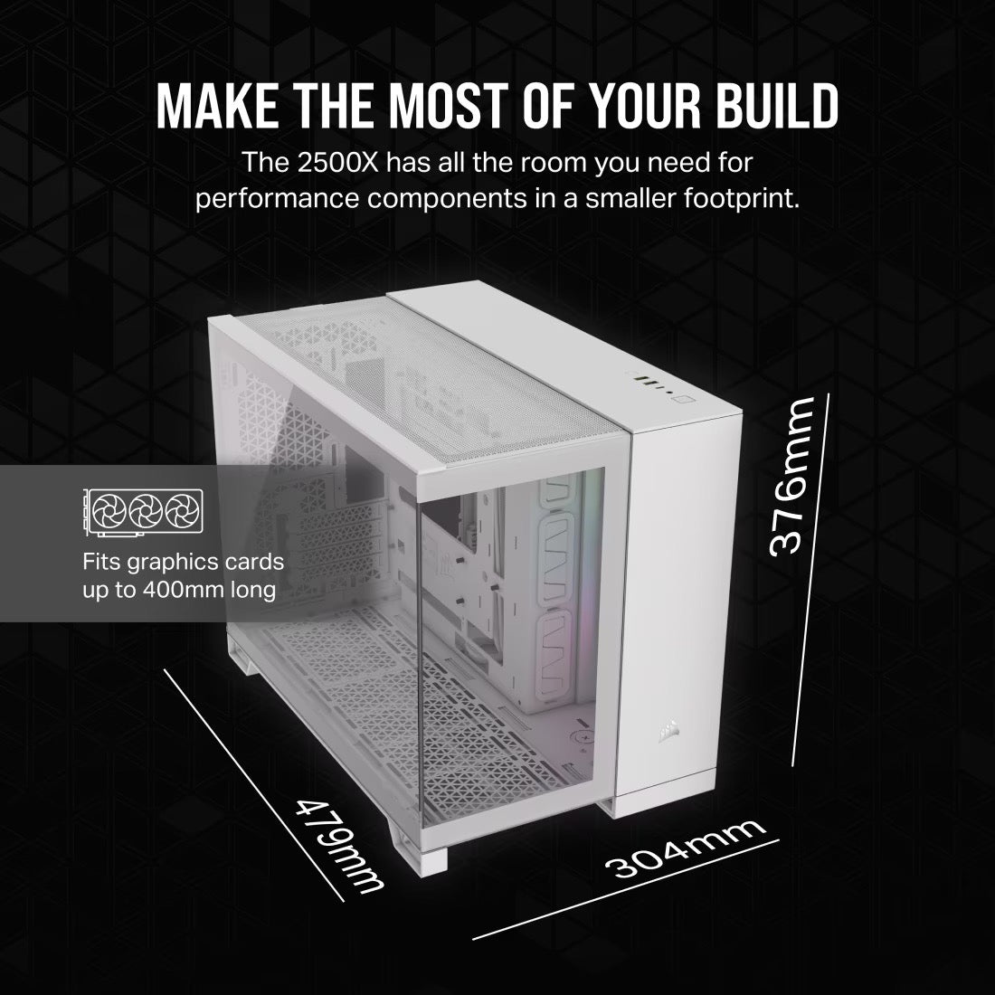 Corsair Case 2500X RGB Micro-ATX White, CC-9011268-WW