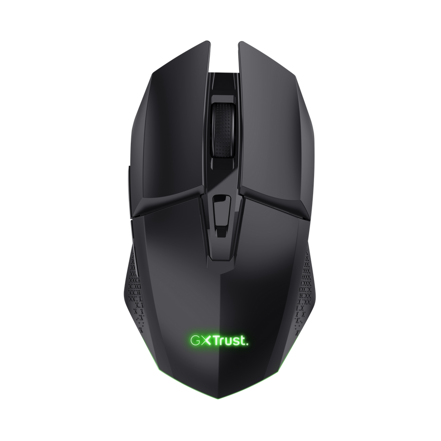 Mouse Trust GXT 110 Felox gaming inalámbrico negro con iluminación LED multicolor