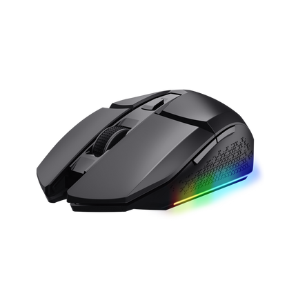 Vista superior mouse gaming Trust GXT 110 Felox con rueda de desplazamiento