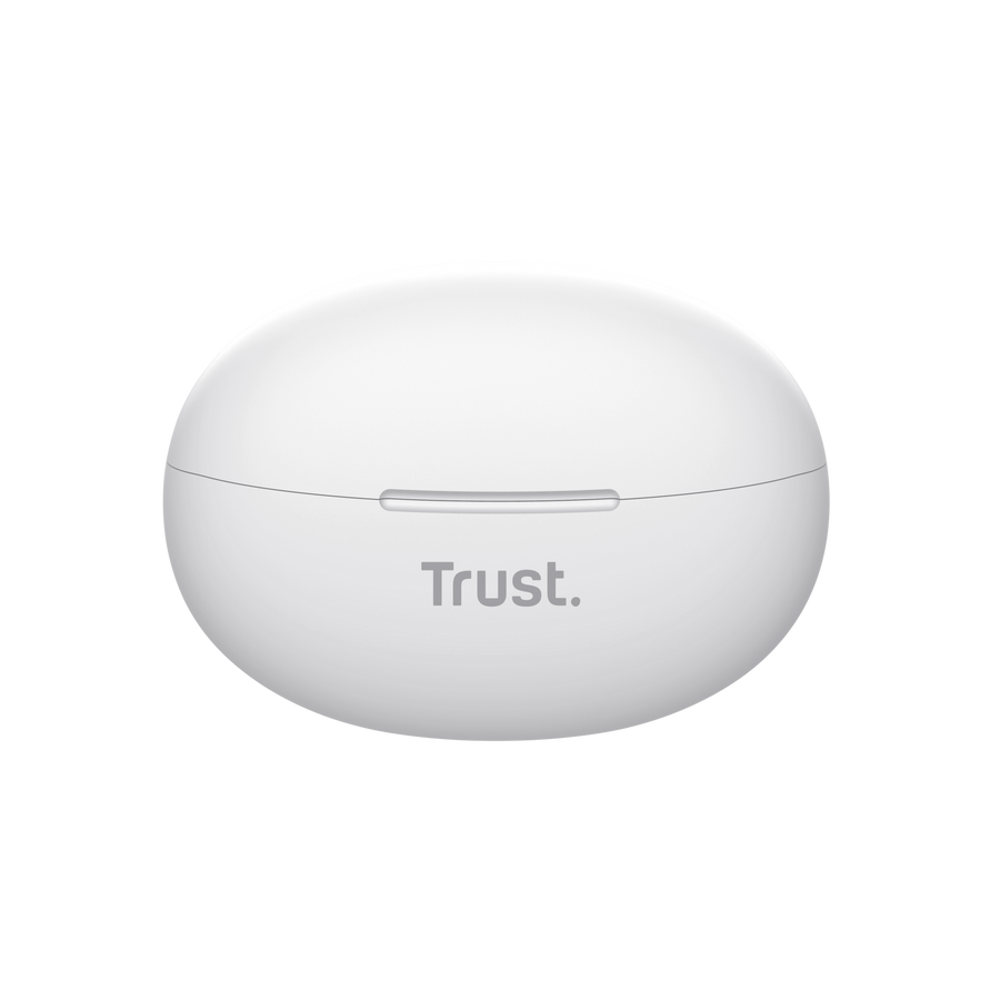 Packaging completo Trust Yavi audífonos Bluetooth blancos