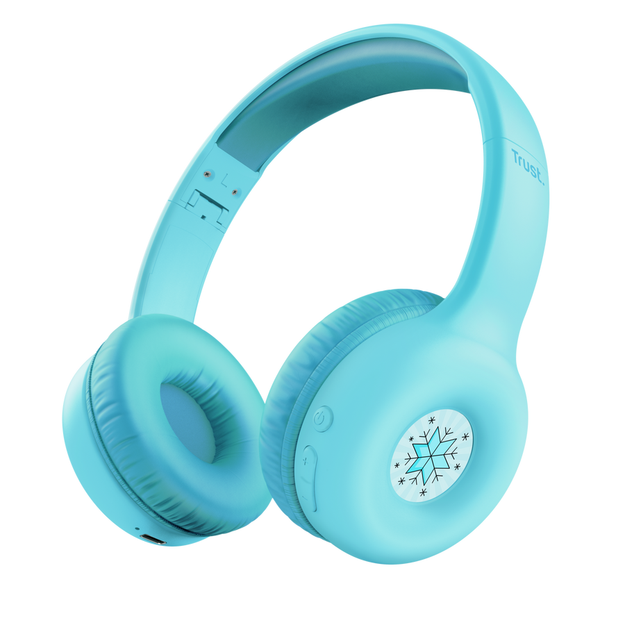 Headset Trust Nouna 25275 auriculares inalámbricos infantiles color azul vista frontal