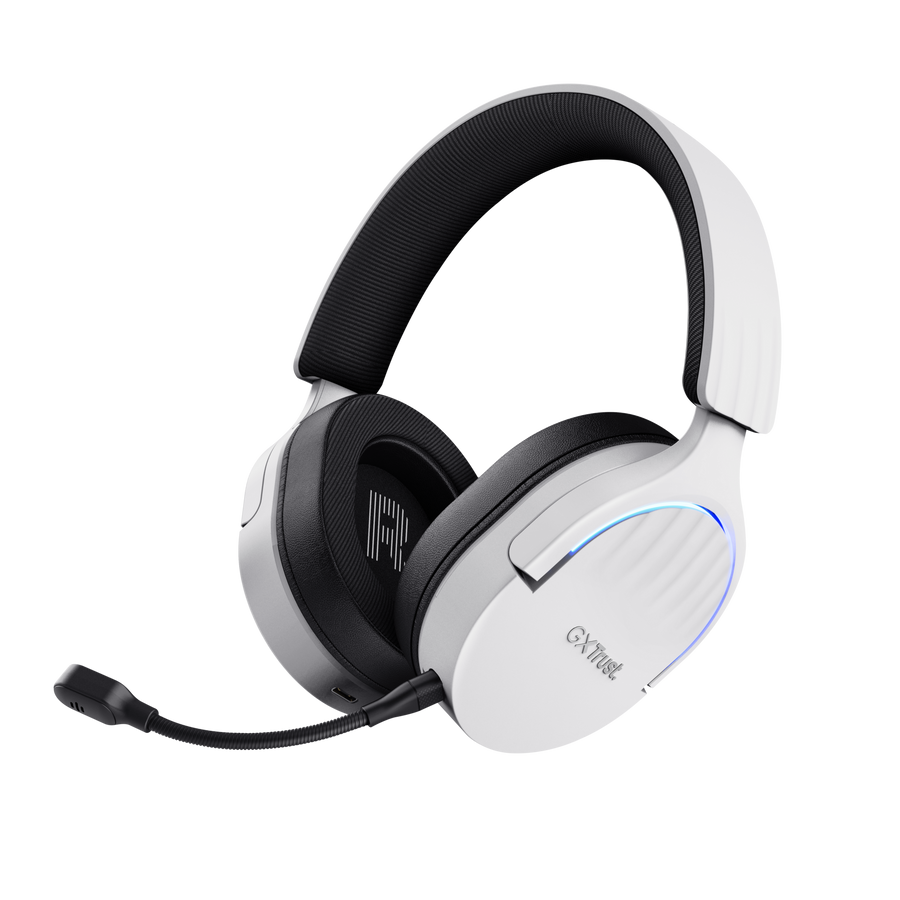 Headset Trust GXT 491W Fayzo gaming inalámbrico blanco vista frontal