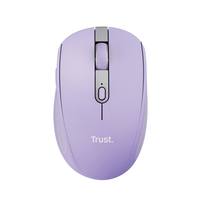 Mouse Trust Ozaa inalámbrico lila compacto vista frontal