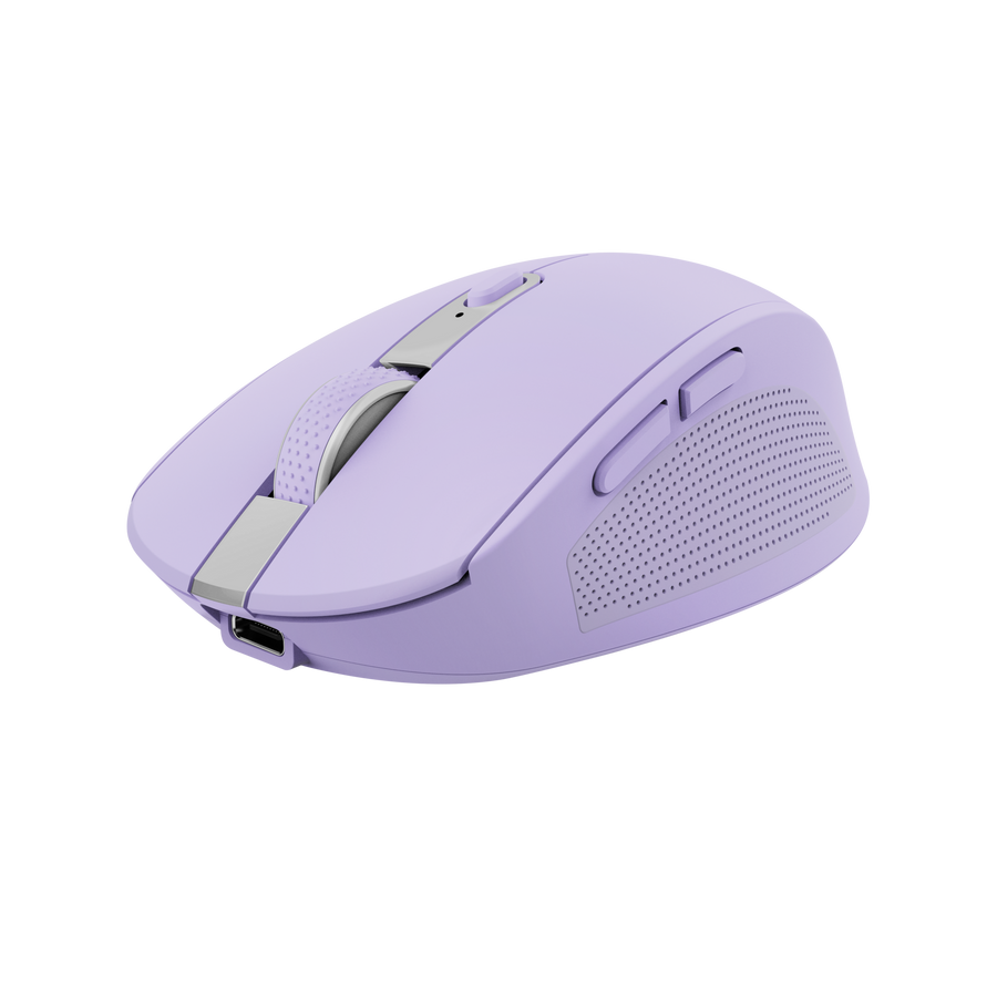 Mouse Trust Ozaa 25384 vista lateral izquierda recargable