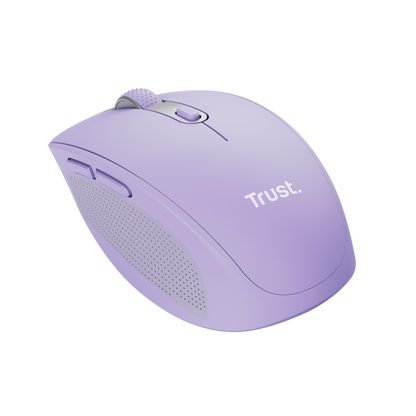 Mouse Trust Ozaa lila vista lateral derecha ergonómica