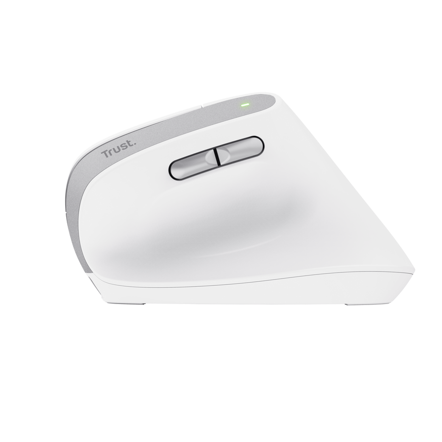 Trust mouse vertical ergonomico inalambrico Bayo color blanco recargable - 25398
