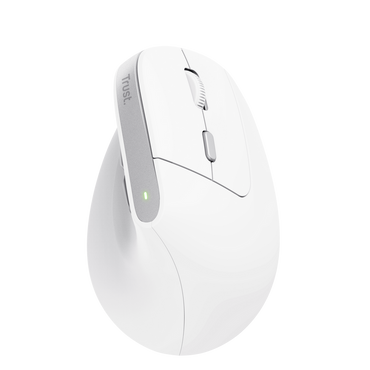 Trust mouse vertical ergonomico inalambrico Bayo color blanco recargable - 25398