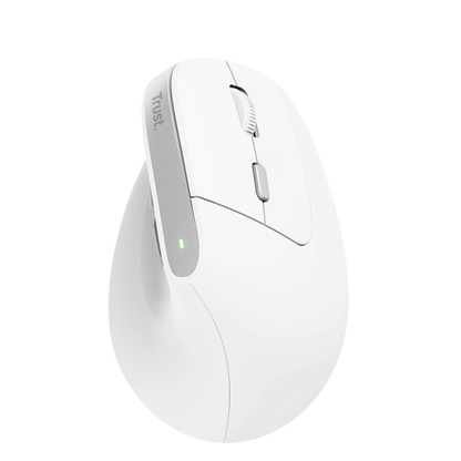 Trust mouse vertical ergonomico inalambrico Bayo color blanco recargable - 25398