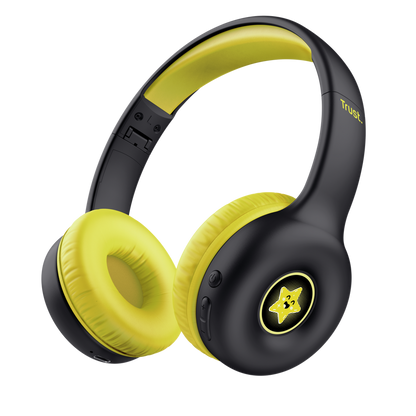 Headset Trust Nouna 25405 infantiles negro amarillo vista frontal